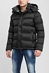 Чёрный пуховик Burberry London England logo-patch