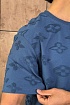 Синяя оверсайз футболка Louis Vuitton Monogram All-over