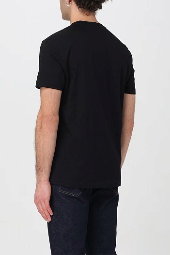 Мужская чёрная футболка Versace Medusa logo-print   