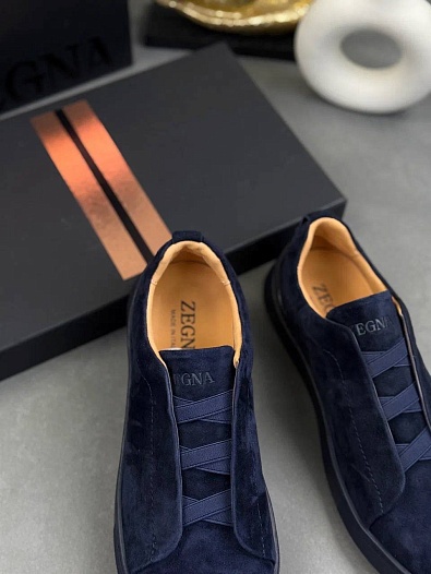 Замшевые кроссовки Zegna Triple Stitch   