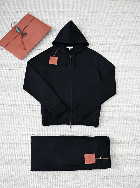 Чёрная кофта на молнии Loro Piana premium