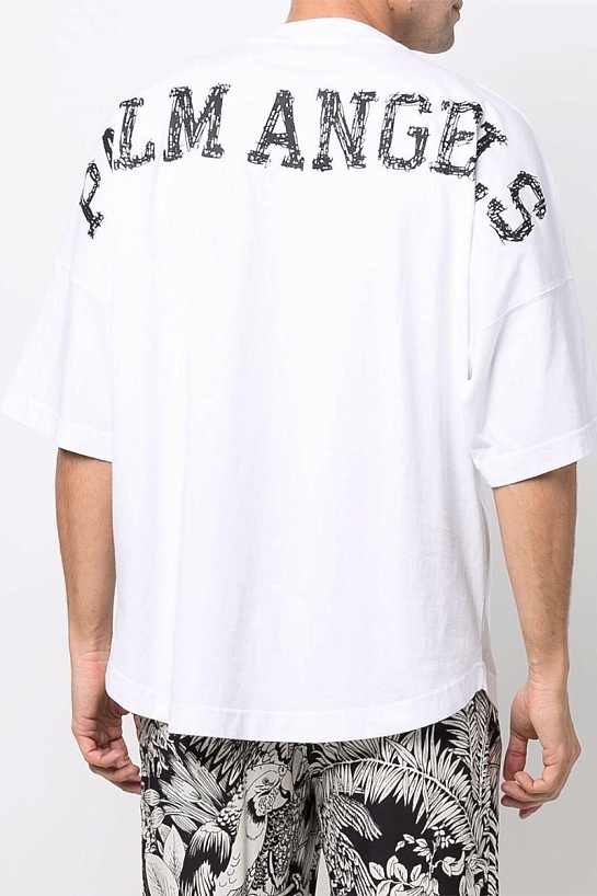 Оверсайз футболка Palm Angels "Sunset Palms" - White