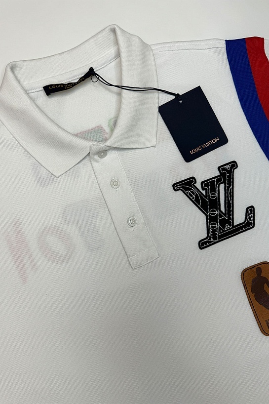 Мужское поло белого цвета Louis Vuitton logo-print