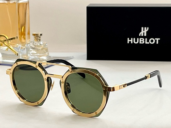 Солнцезащитные очки Hublot Round - Gold  / Green