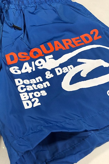 Мужские плавательные шорты Dsquared2 синего цвета   