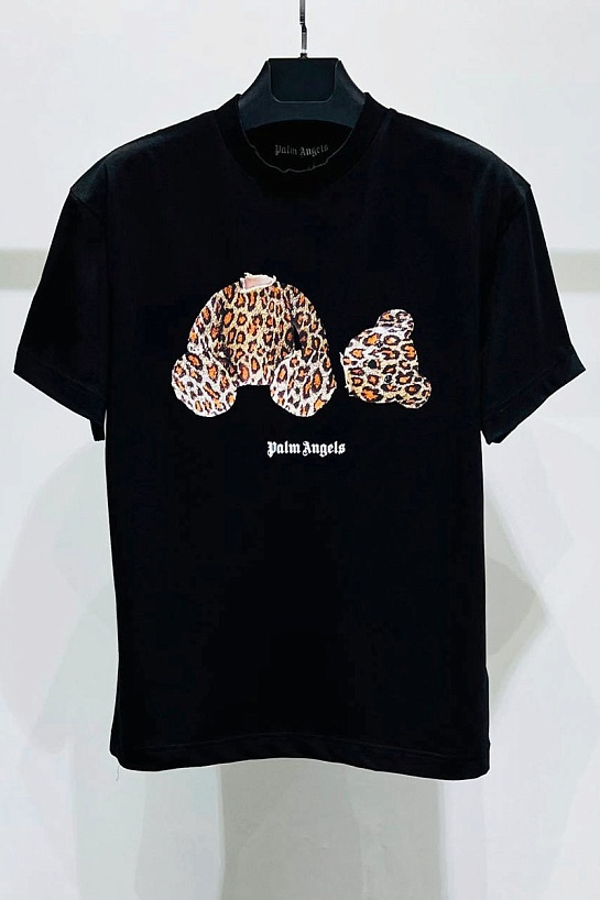 Чёрная оверсайз футболка Palm Angels Leopard Bear
