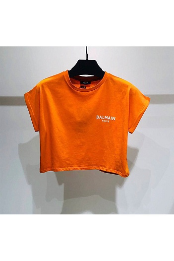Женская футболка Balmain Paris - Orange   