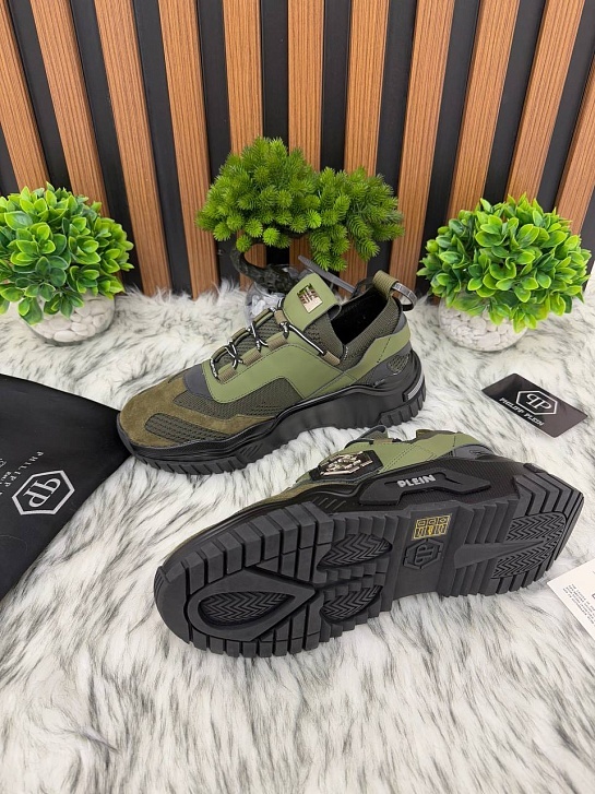 Комбинированные кроссовки Philipp Plein Predator - Green