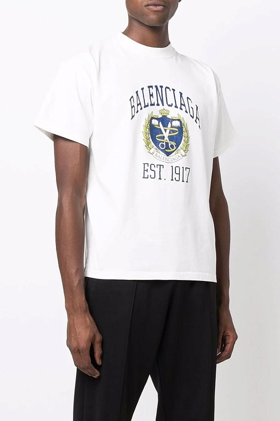 Оверсайз футболка Balenciaga est.1917 - White