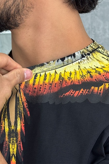 Чёрная футболка Marcelo Burlon County of Milan Solfolk Wings   