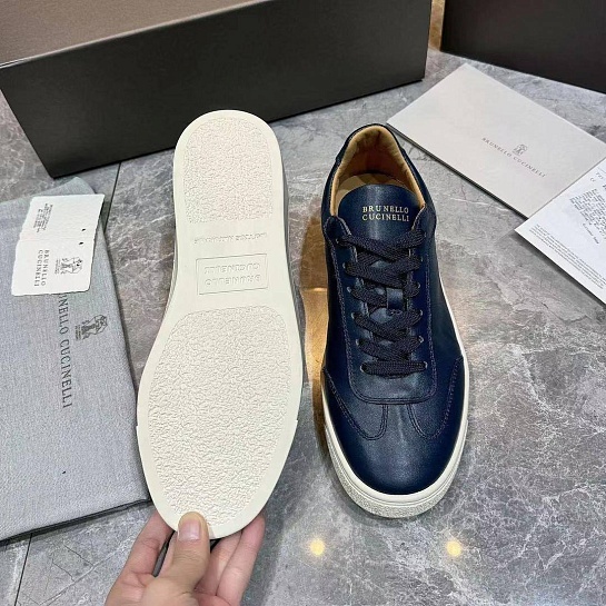 Мужские кожаные кроссовки Brunello Cucinelli