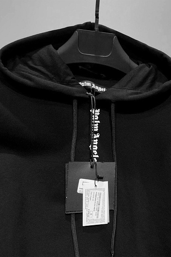 Оверсайз худи Palm Angels Vertical Logo - Black   