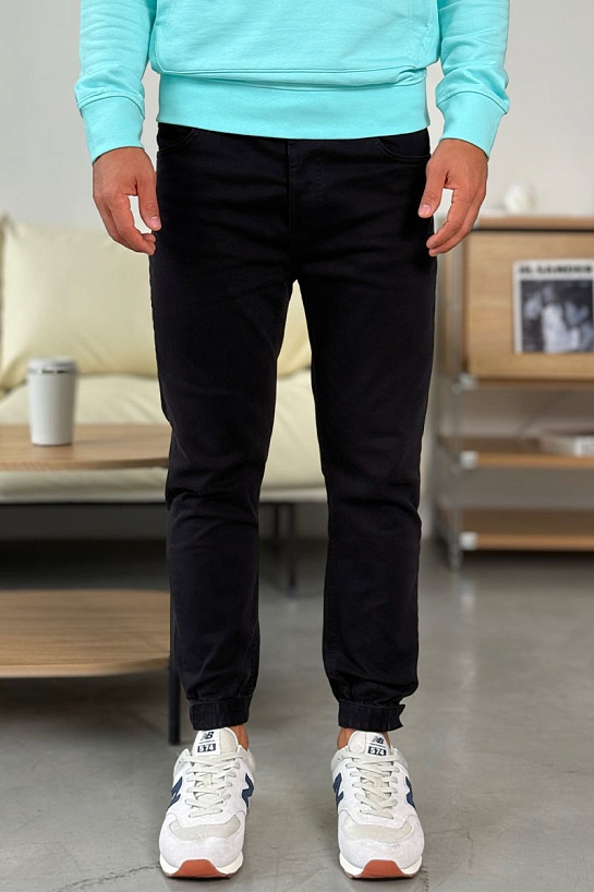 Мужские чёрные джоггеры Stone Island compass-patch