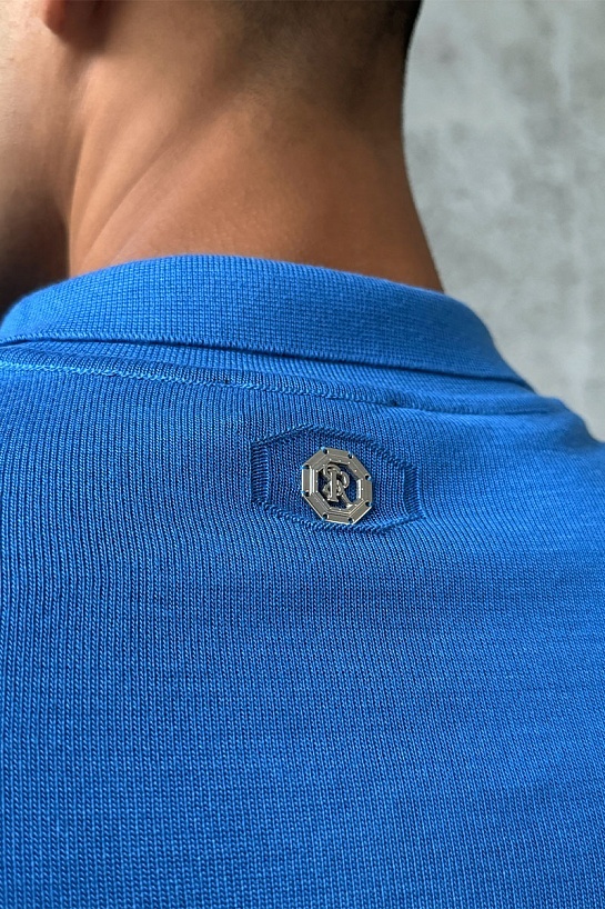 Мужское поло Stefano Ricci голубого цвета