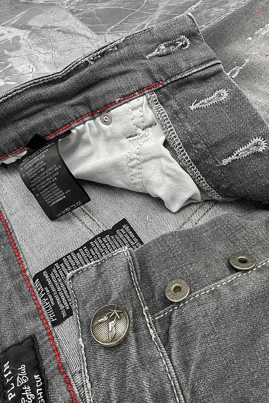 Джинсовые шорты Philipp Plein цвета антрацит