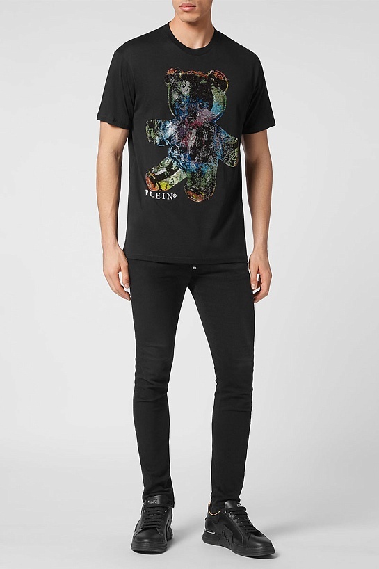 Мужская чёрная футболка Philipp Plein Teddy Bear