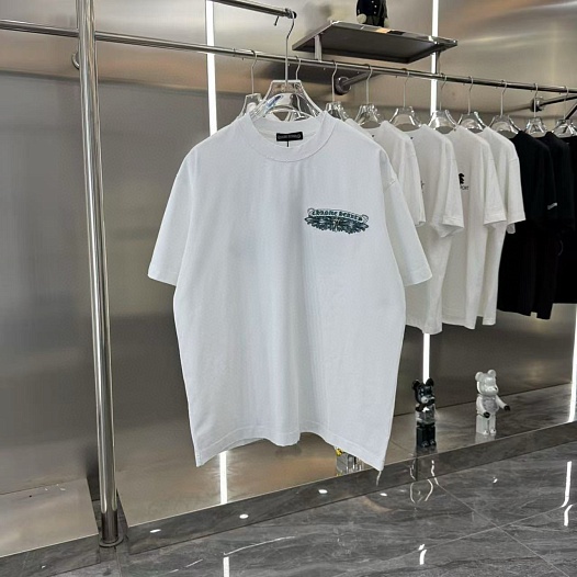 Белая оверсайз футболка Chrome Hearts Premium   