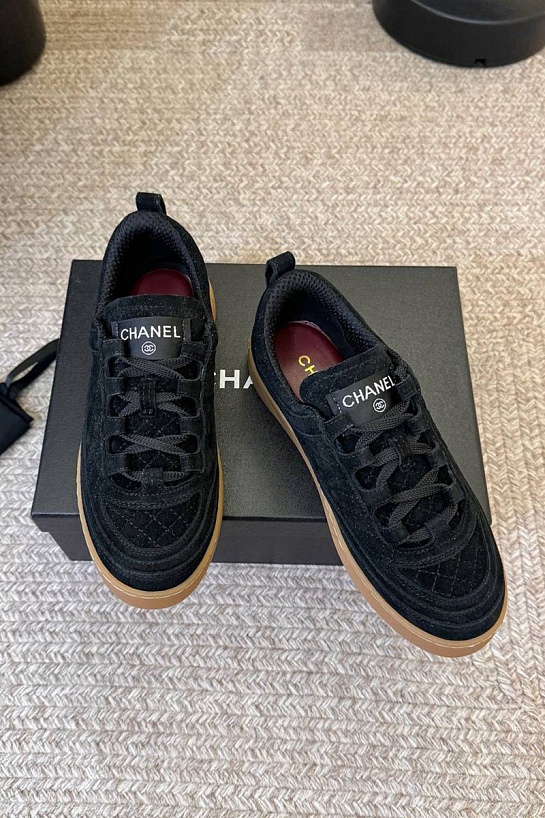 Женские замшевые кроссовки Chanel premium