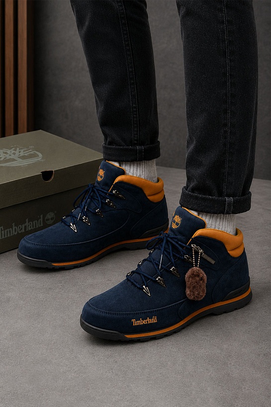 Мужские ботинки с мехом Timberland Euro Rock Hiker - Navy