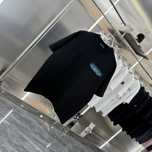 Чёрная оверсайз футболка Chrome Hearts Premium   