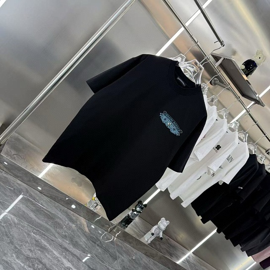 Чёрная оверсайз футболка Chrome Hearts Premium