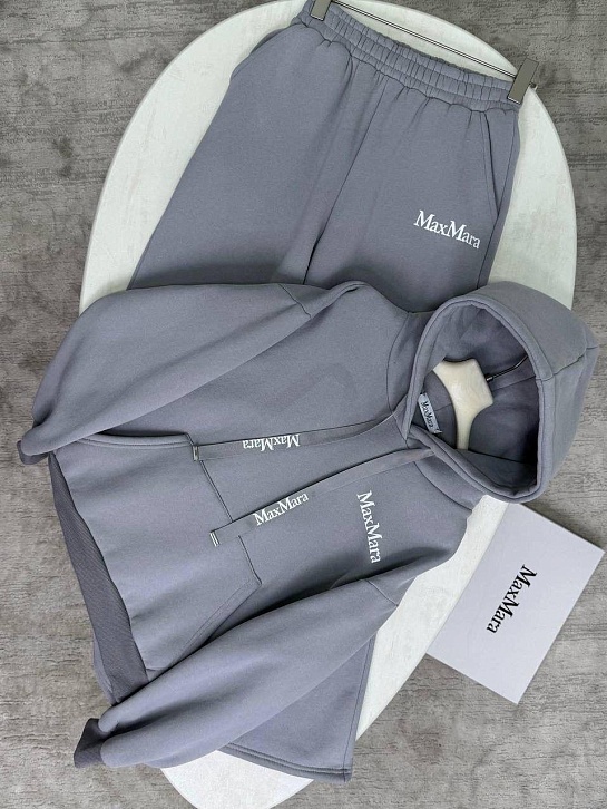 Женский костюм тройка на флисе Max Mara Premium - Light Grey
