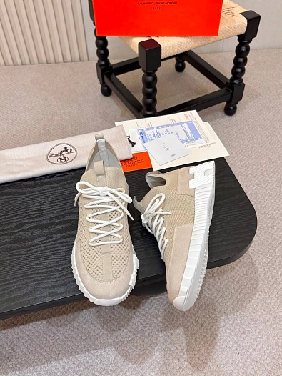 Текстильные кроссовки Hermes lift slip-on   