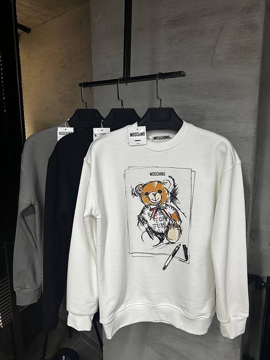 Мужской чёрный свитшот Moschino Teddy Bear