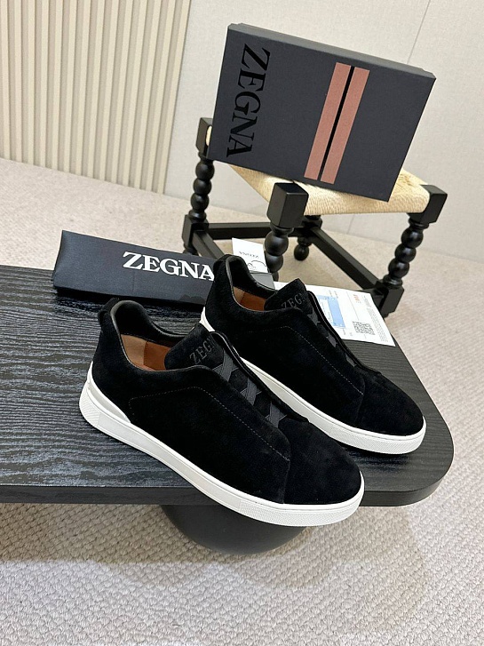 Мужские кроссовки Ermenegildo Zegna Triple Stitch - Black