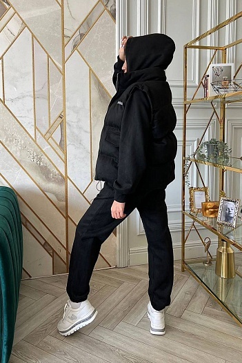 Женский чёрный костюм тройка MIU MIU   