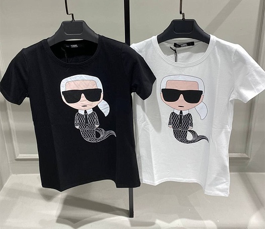 Женская чёрная футболка Karl Lagerfeld "Pisces"   