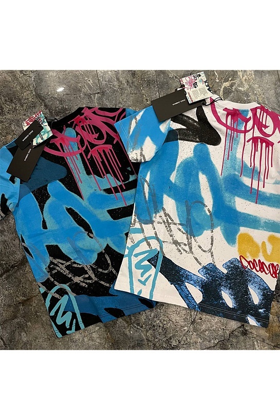 Чёрная футболка Dolce & Gabbana graffiti-print