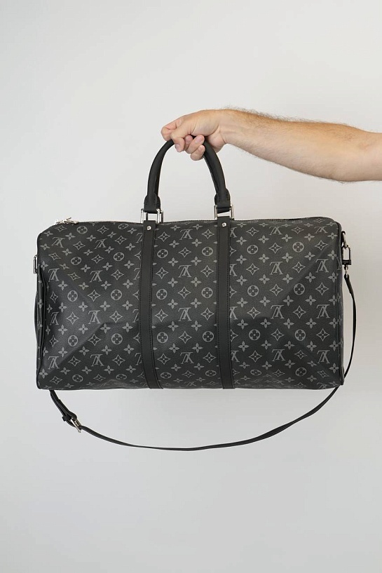 Дорожная сумка Louis Vuitton Keepall Monogram Eclipse 55x30 см