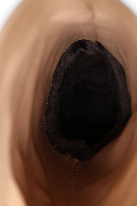 Зимние женские кожаные сапоги Hermes чёрного цвета