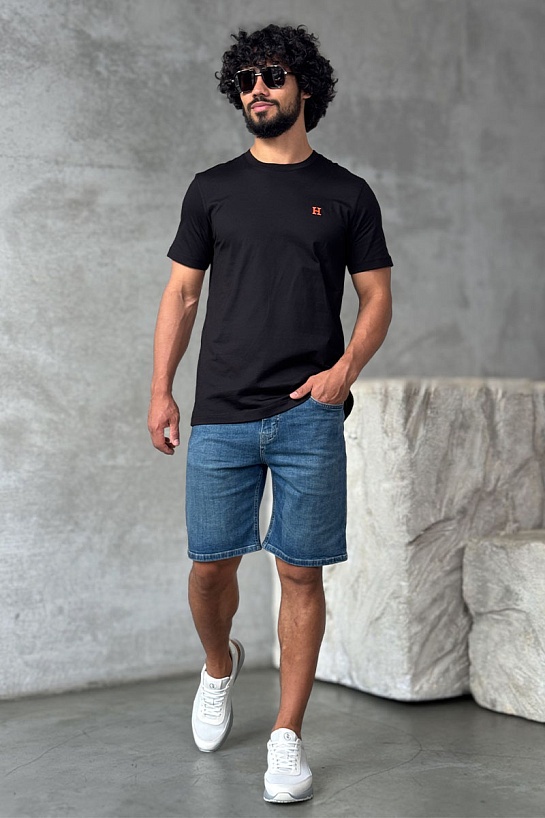 Синие джинсовые шорты Hugo Boss relaxed fit