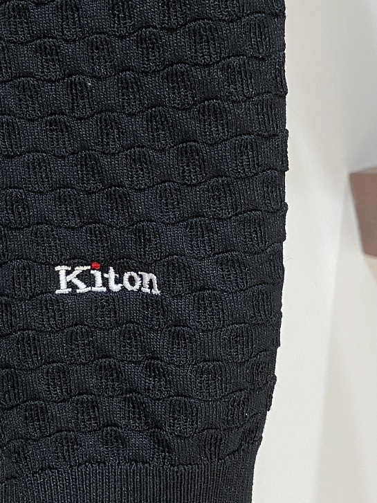 Мужское чёрное поло Kiton premium