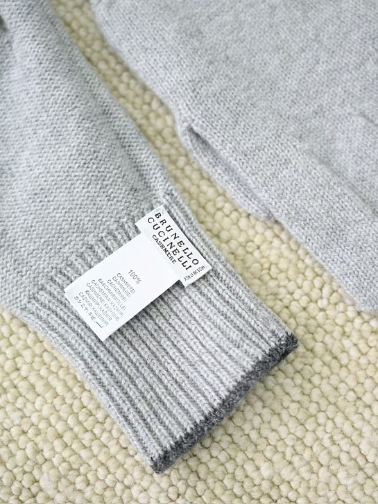 Кашемировые перчатки Brunello Cucinelli premium - Light Grey