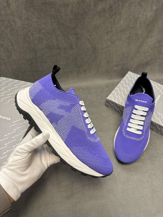 Текстильные кроссовки Kiton patterned-jacquard - Purple