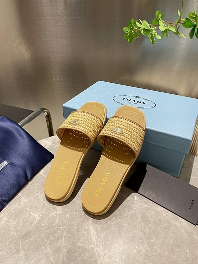 Женские шлёпанцы Prada Premium - Beige   