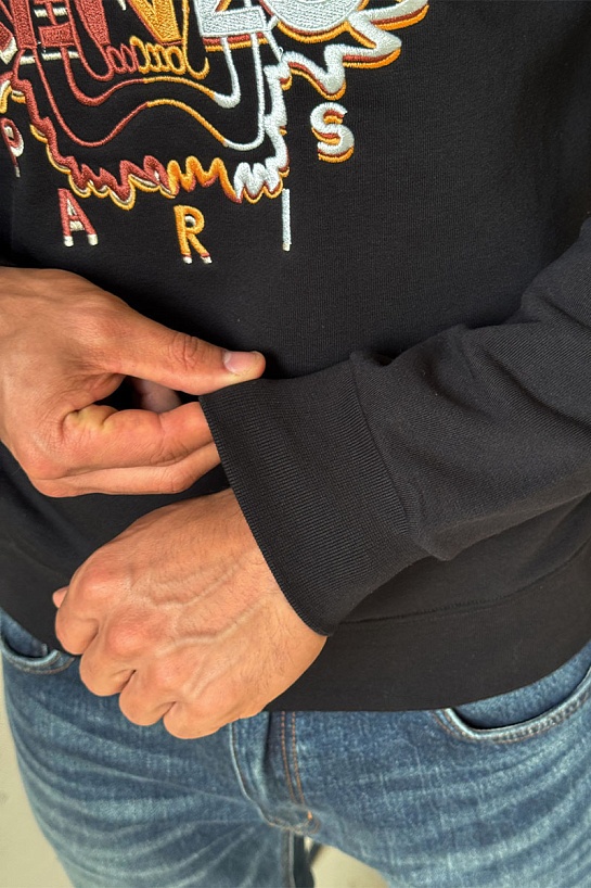 Мужской чёрный свитшот Kenzo Tiger Head embroidered