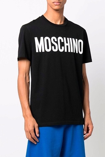 Черная оверсайз футболка Moschino logo-print   