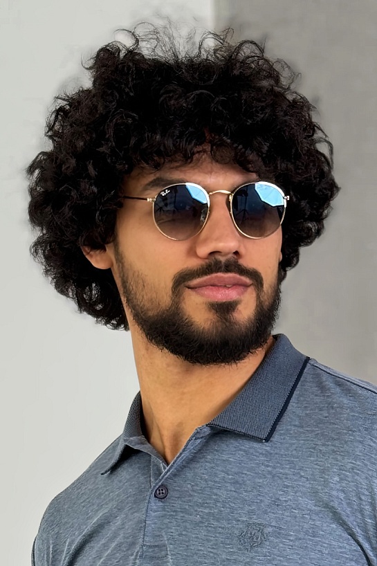 Солнцезащитные очки Ray-Ban Round Metal - Blue / Gold