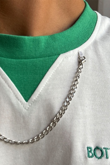 Белая оверсайз футболка Bottega Veneta Chain   