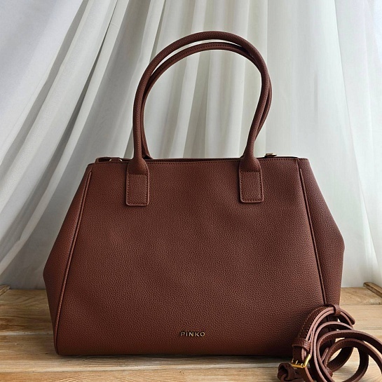 Кожаная сумка Tote 37x29 см - Brown