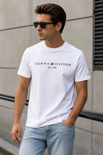 Футболка белого цвета Tommy Hilfiger Core Logo   