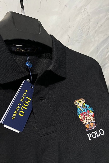 Мужское чёрное поло Polo Ralph Lauren "Bear"   