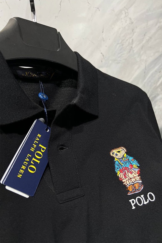 Мужское чёрное поло Polo Ralph Lauren "Bear"