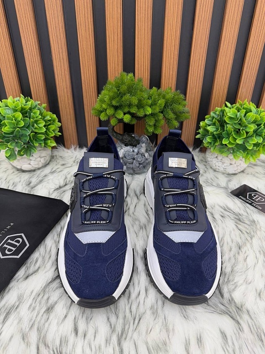 Комбинированные кроссовки Philipp Plein Predator - Navy