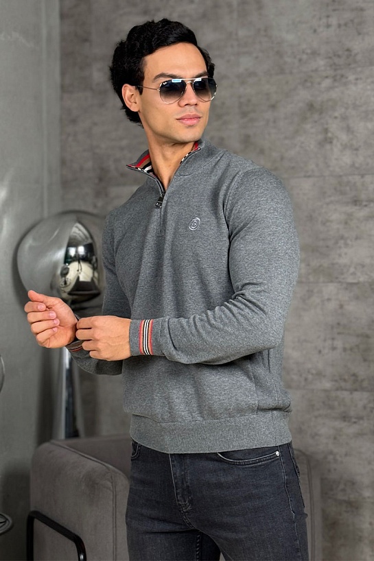 Мужской джемпер Burberry quarter-zip - Grey