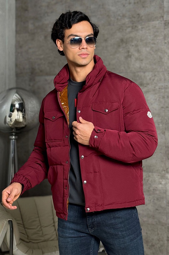 Мужской пуховик Moncler Fornas - Burgundy